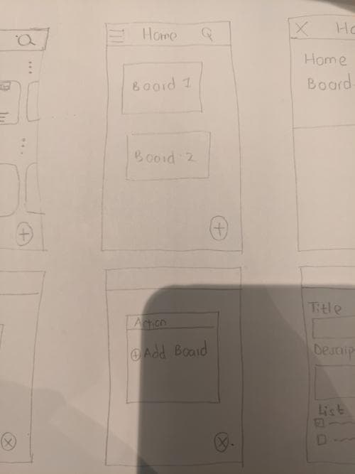 sketch of boards in mobile view